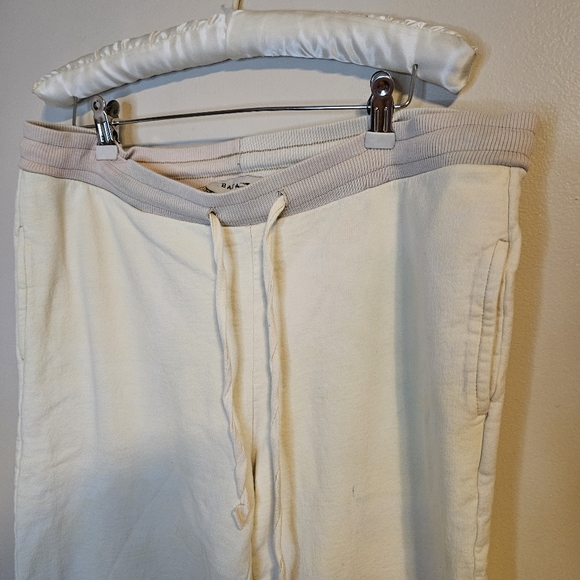 Baja East Sweatpants Joggers Pale Yellow Green Gray Tie Waist Size 0 Athleisure - Picture 3 of 15